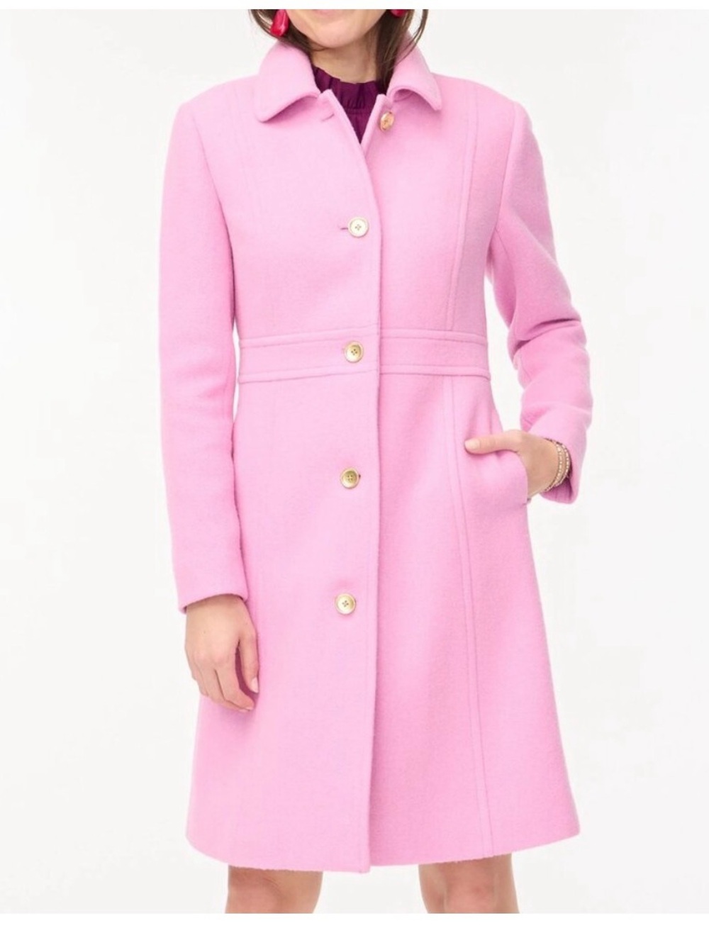 Nwt J Crew Single Breasted Wool Blend Lady Day Coat Overcoat